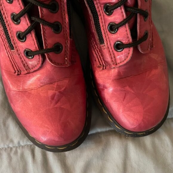 RARE Doc Martens Pink Combat Boots Double Zipper Lace Size 37 6 GUC - Picture 6 of 8